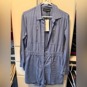 NWT DKNY Jeans Blue Button-up Shirt Romper Size 0